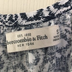 Navy Abercrombie & Fitch Eyelet Blouse - S